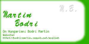 martin bodri business card